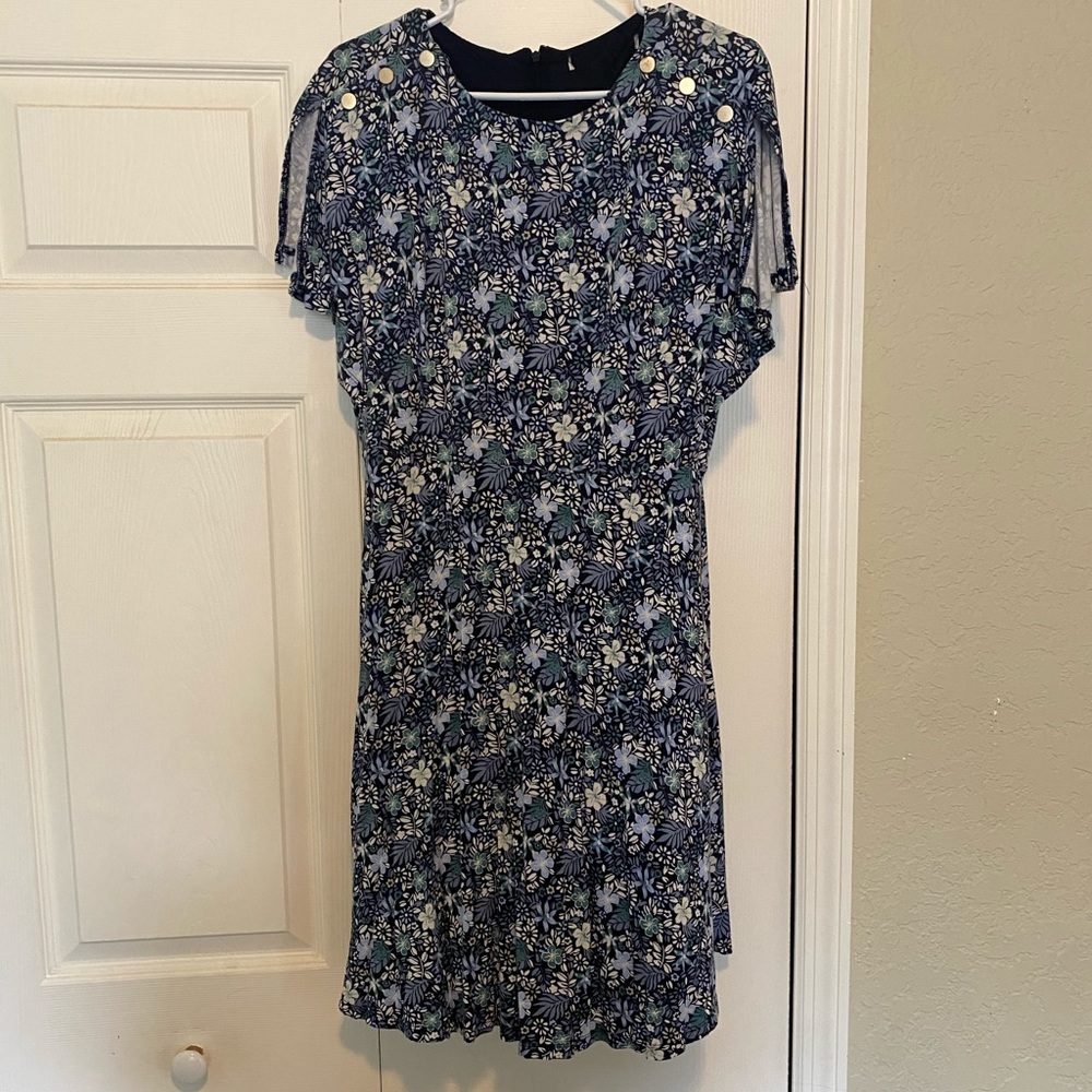 Women’s Floral Dress With Gold Buttons